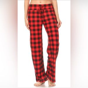Red Black Buffalo Plaid Christmas Wide Leg Buttery Soft Leggings 1X (18-20)